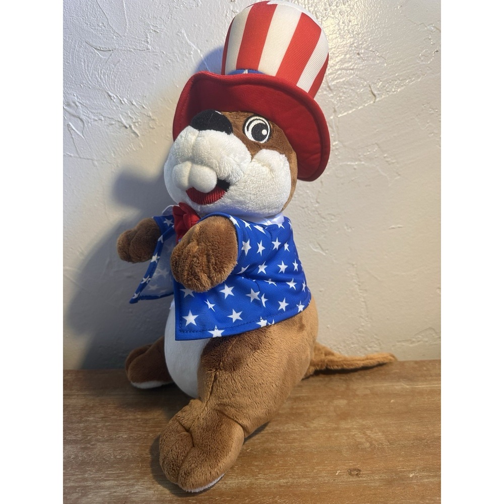 Buc-ee's Patriotic Beaver Plush 4th of July Uncle Sam Stuffed Toy
